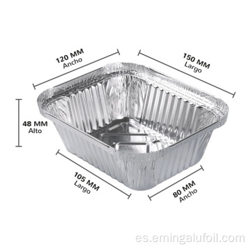 450 ml de bandeja pequeña de bandeja de alimentos recipiente de aluminio